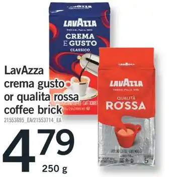Fortinos Lavazza crema gusto crema or qualita rossa coffee brick, 250 g offer