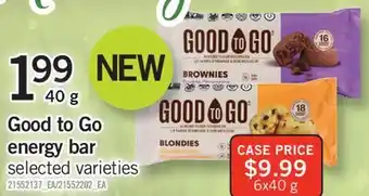 Fortinos Good to go energy bar, 40 g offer