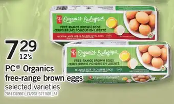 Fortinos Pc organics free-range brown eggs, 12's offer