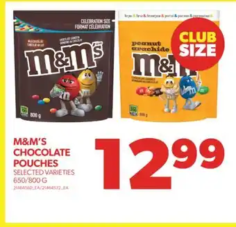 Real Canadian Superstore M&m's chocolate pouches, 650/800 g offer
