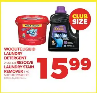 Real Canadian Superstore Woolite liquid laundry detergent, 2.96 l or resolve laundry stain remover, 3 kg offer