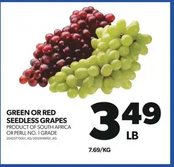 Real Canadian Superstore Green or red seedless grapes offer