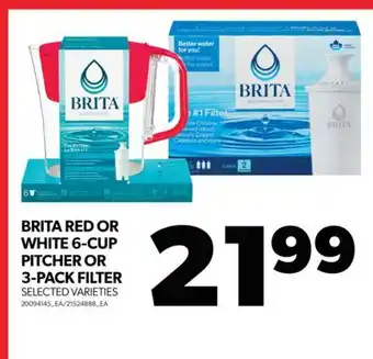Real Canadian Superstore Brita red or white 6-cup pitcher or 3-pack filter offer
