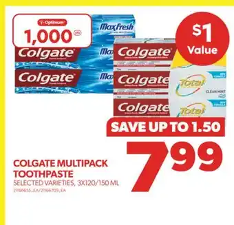 Real Canadian Superstore Colgate multipack toothpaste, 3x120/150 ml offer