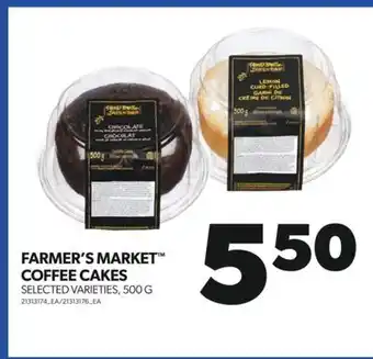 Real Canadian Superstore Farmer's market coffee cakes, 500 g offer