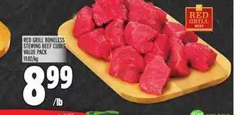 Metro Red grill boneless stewing beef cubes value pack offer