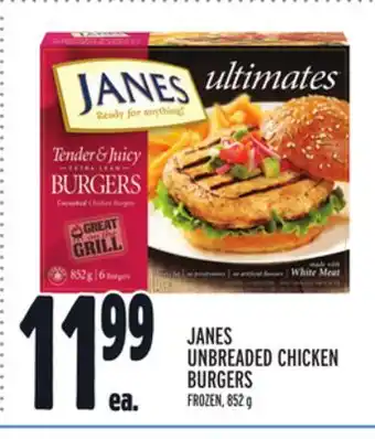 Metro Janes unbreaded chicken burgers offer