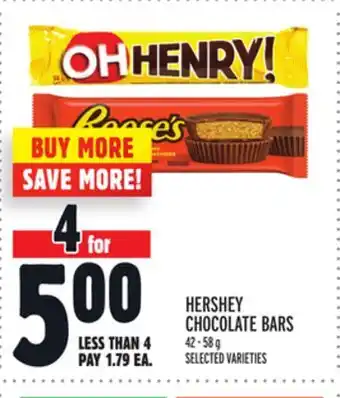 Metro Hershey chocolate bars offer