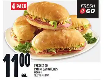 Metro Fresh 2 go panini sandwiches offer