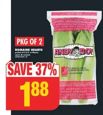 No Frills Romaine hearts, pkg of 2 offer