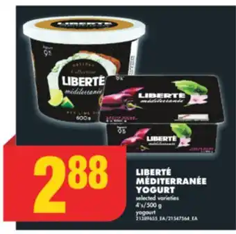No Frills Liberté méditerranée yogurt, 4's/500 g offer