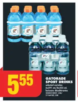 No Frills Gatorade sport drinks, 6x591 ml/8x355 ml offer