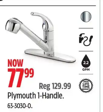 Canadian Tire Danze plymouth 1-handle kitchen faucet offer