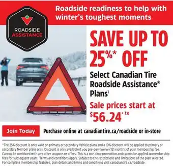 Canadian Tire Select canadian tire roadside assistance plans offer