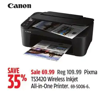 Canadian Tire Canon pixma ts3420 wireless inkjet all-in-one printer offer