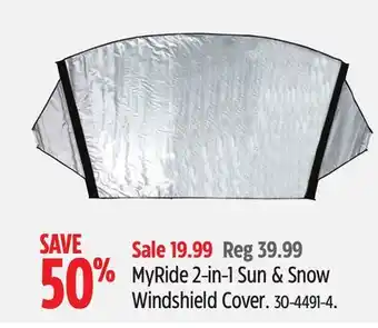 Canadian Tire My ride 2-in-1 sun & snow windshield cover offer