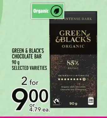Metro Green & black's chocolate bar offer