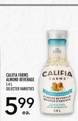 Metro Califia farms almond beverage offer