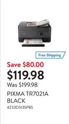 Walmart Pixma tr7021a black offer