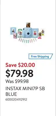 Walmart Instax mini7p sb blue offer