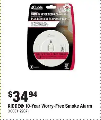 Home Depot Kidde 10-year worry-free smoke alarm offer