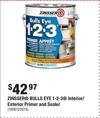 Home Depot Zinsser bulls eye 1-2-3 interior/exterior primer and sealer offer