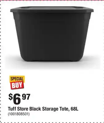Home Depot Tuff store black storage tote, 68l offer