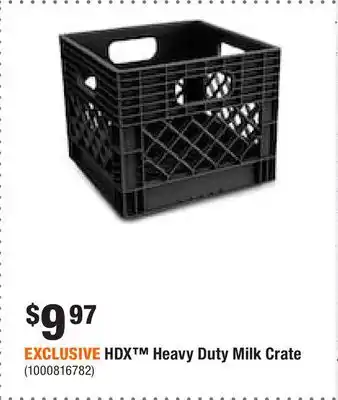 Home Depot Exclusive hdx heavy duty milk crate offer