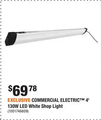 Home Depot Exclusive commercial electric 4' 130w led white shop light offer