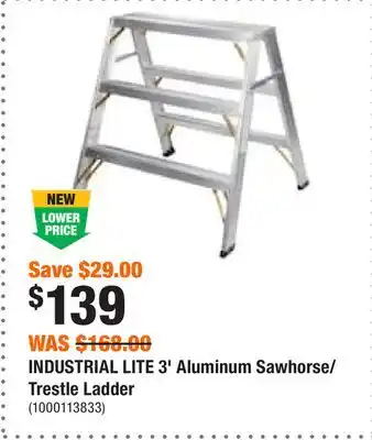 Home Depot Industrial lite 3' aluminum sawhorse/trestle ladder offer