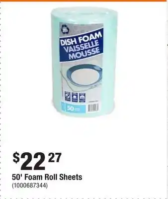 Home Depot 50' foam roll sheets offer