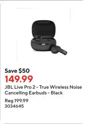 Staples Jbl live pro 2 - true wireless noise cancelling earbuds - black offer