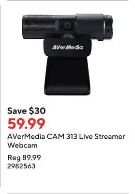 Staples Avermedia cam 313 live streamer webcam offer