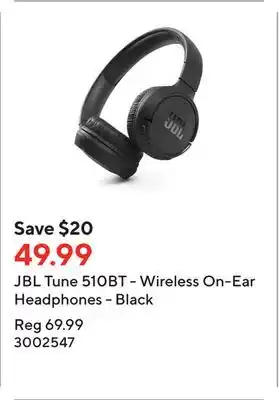 Staples Jbl tune 510bt - wireless on-ear headphones - black offer