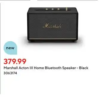 Staples Marshall acton iii home bluetooth speaker - black offer