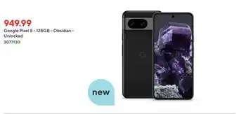 Staples Google pixel 8 - 128gb - obsidian - unlocked offer