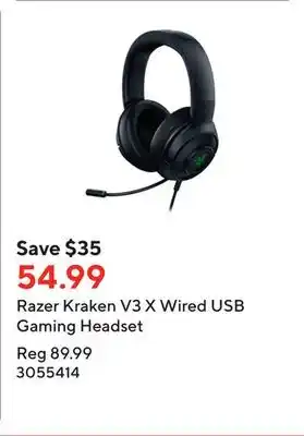 Staples Razer kraken v3 x wired usb gaming headset offer