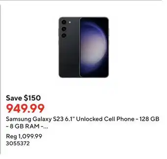 Staples Samsung galaxy s23 6.1 unlocked cell phone - 128 gb - 8 gb ram - phantom black offer