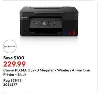 Staples Canon pixma g3270 megatank wireless all-in-one printer - black offer