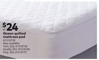 Giant Tiger Queen quilted mattress pad offer