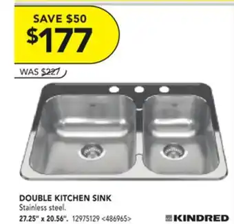 Kindred 27.25 x 20.561 double kitchen sink