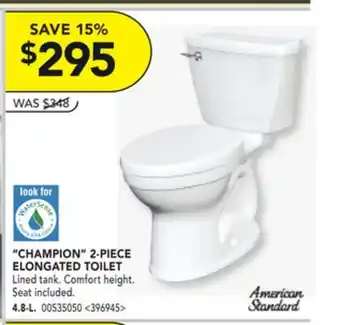 RONA American standard champion 2-piece elongated toilet 4.8 l offer