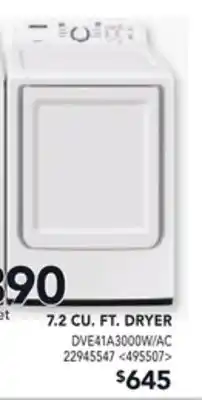 RONA Samsung 7.2 cu. ft. dryer offer