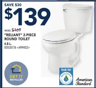 RONA Reliant 2-piece round toilet offer