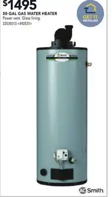 RONA 50-gal gas water heater offer