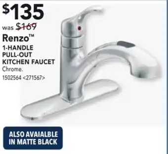 RONA Moen renzo 1-handle pull-out kitchen faucet offer