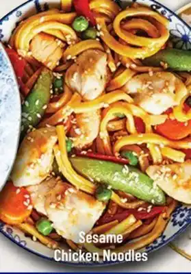 M & M Food Market Sesame chicken noodles offer