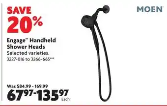 Home Hardware Engage handheld shower heads offer