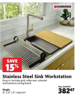 Home Hardware Stainless steel sink workstation offer