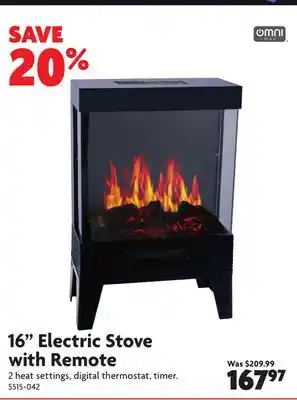 Home Hardware 16 electric stove with remote offer
